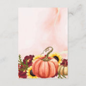 Herfst Bloemen Herfst Pompoen Bruiloft Details Informatiekaartje (Achterkant)