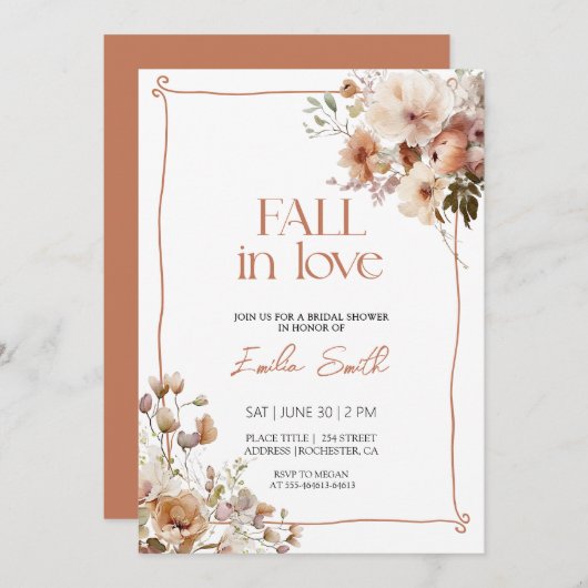 Herfst Bloemen Herfst Rust Vrijgezellenfeest Kaart (Voorkant / Achterkant)