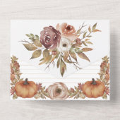 Herfst Bloemen Herfst Vrijgezellenfeest en Recept All In One Uitnodiging (Achterkant)