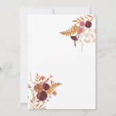 Herfst Bloemen Herfst Vrijgezellenfeest Kaart (Achterkant)