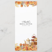 Herfst Bloemen Herfstmiddag Tea Party Menu (Achterkant)