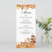 Herfst Bloemen Herfstmiddag Tea Party Menu (Staand voorkant)