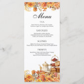 Herfst Bloemen Herfstmiddag Tea Party Menu (Voorkant)