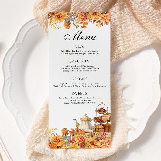 Herfst Bloemen Herfstmiddag Tea Party Menu