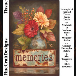 Herfst Bloemen & Herinneringen Bord DQ2 Découpage Tissuepapier