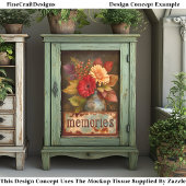 Herfst Bloemen & Herinneringen Bord DQ2 Découpage Tissuepapier