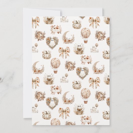 Herfst Bloemen Hete Luchtballon Baby shower Kaart (Achterkant)