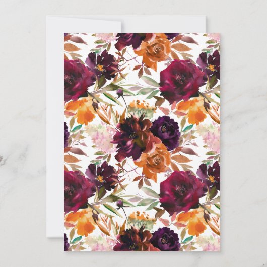 Herfst Bloemen Hoe goed ken je het bruidsspel Kaart (Achterkant)