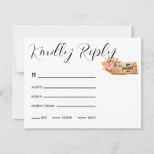 Herfst Bloemen & Hout Teken RSVP Kaartje (Voorkant)