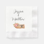 Herfst Bloemen & Hout Teken Servet (Voorkant)