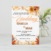 Herfst Bloemen Huwelijk in het seizoen / Boho bloe Kaart (Staand voorkant)