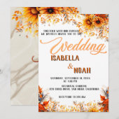 Herfst Bloemen Huwelijk in het seizoen / Boho bloe Kaart (Voorkant / Achterkant)