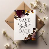 Herfst Bloemen Huwelijk Save The Date