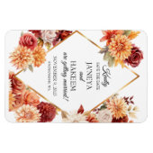 Herfst Bloemen Huwelijk Save the Date Magnet Magneet (Horizontaal)