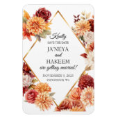 Herfst Bloemen Huwelijk Save the Date Magnet Magneet (Verticaal)