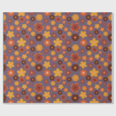 Herfst Bloemen Huwelijksfeest Gift Naadloos Cadeaupapier (Vlak)