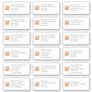 Herfst Bloemen Individuele Ontvanger Naam Adres Sticker