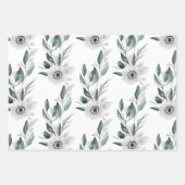 Herfst Bloemen Inpakpapier Vlak Vel Set van 3 (Voorkant)