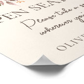 Herfst Bloemen Ivoor Bruiloft Open Zitting Teken Poster (Hoek)