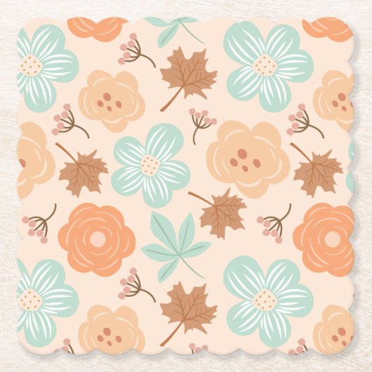 Herfst Bloemen Kartonnen Onderzetters (Voorkant)