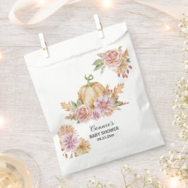 Herfst Bloemen Kleine Pompoen Baby shower Bedankzakje