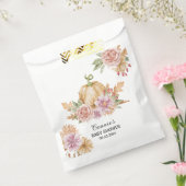 Herfst Bloemen Kleine Pompoen Baby shower Bedankzakje (Gezegeld)