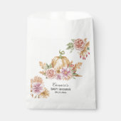 Herfst Bloemen Kleine Pompoen Baby shower Bedankzakje (Voorkant)
