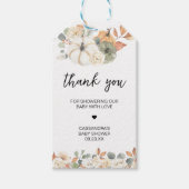 Herfst Bloemen Kleine Pompoen Baby shower Favor Ta Cadeaulabel (Voorkant)