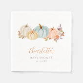 Herfst Bloemen Kleine Pompoen | BABY SHOWER Servet (Voorkant)