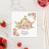 Herfst Bloemen Kleine Pompoen Baby shower Servet (Insitu)