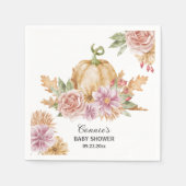 Herfst Bloemen Kleine Pompoen Baby shower Servet (Voorkant)