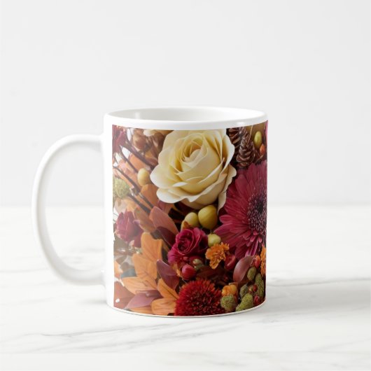 Herfst Bloemen Koffie Mok (Links)