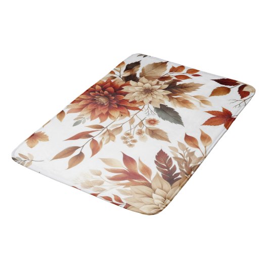 Herfst Bloemen Koperbloem en Bladeren Badmat (Gekanteld)