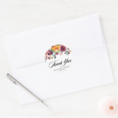 Herfst Bloemen Krans Bruiloft Bruidsjurk Feest Ronde Sticker (Envelop)