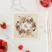 Herfst bloemen krans gepersonaliseerd servet (Insitu)