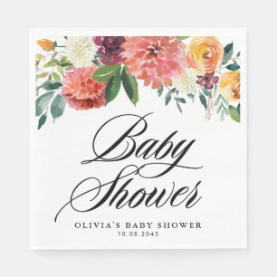 Herfst Bloemen Krans Herfst Baby Shower Servet