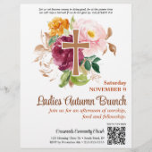 Herfst Bloemen Kruis Kerk Dames Brunch Flyer (Voorkant)