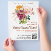 Herfst Bloemen Kruis Kerk Dames Brunch Flyer (Hand)