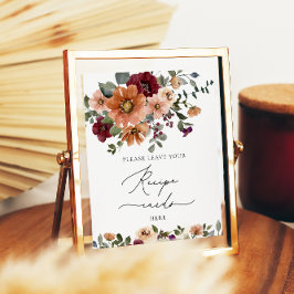 Herfst Bloemen Laat je recept Kaart hier achter Poster