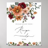 Herfst Bloemen Laat je recept Kaart hier achter Poster (Voorkant)