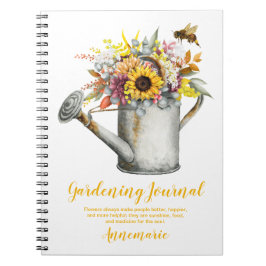 Herfst Bloemen Landelijke Gietkan Tuinieren Journa Notitieboek