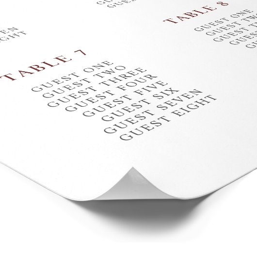 Herfst Bloemen Landschap Trouwstoel Plan Poster (Hoek)