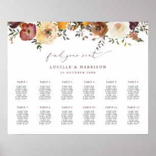 Herfst Bloemen Landschap Trouwstoel Plan Poster