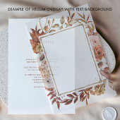 Herfst Bloemen Lijst Border Wedding Vellum Uitnodigingen