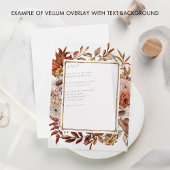 Herfst Bloemen Lijst Border Wedding Vellum Vellum Uitnodigingen