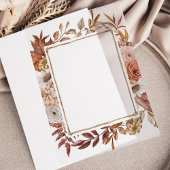 Herfst Bloemen Lijst Border Wedding Vellum Vellum Uitnodigingen