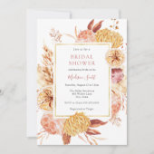 Herfst Bloemen Lijst Bruidsdouche Uitnodiging (Voorkant)