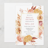 Herfst Bloemen Lijst Bruidsdouche Uitnodiging (Voorkant / Achterkant)