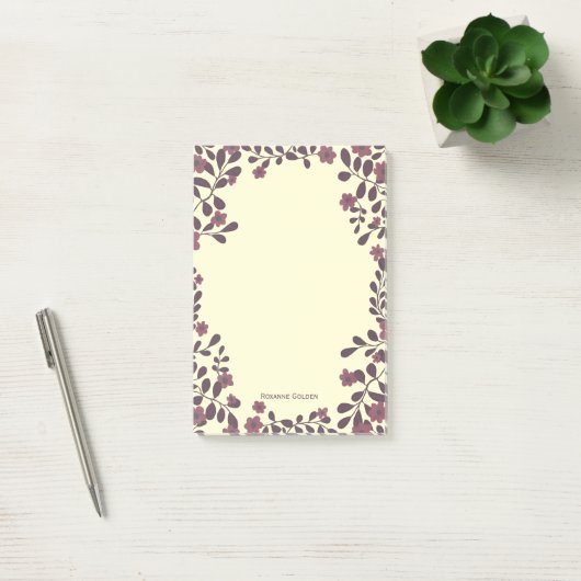 Herfst Bloemen Lijst CUSTOM NAAM Notitieblok Post-it® Notes (Kantoor)