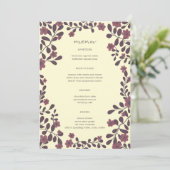 Herfst Bloemen Lijst Elegant Modern Rustiek CUSTOM Menu (Staand voorkant)